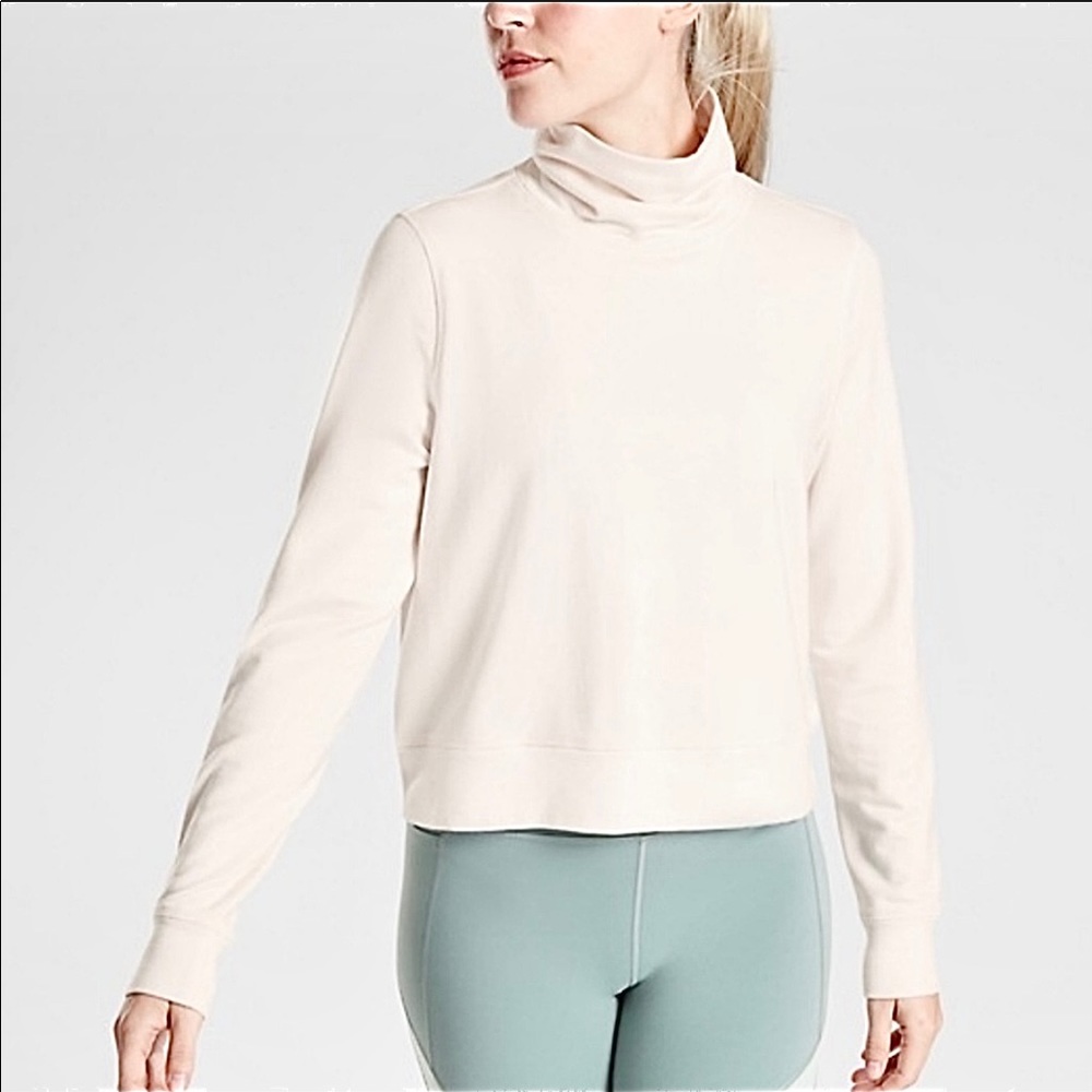 Athleta Funnel Neck Nirvana Ivory Sweatshirt